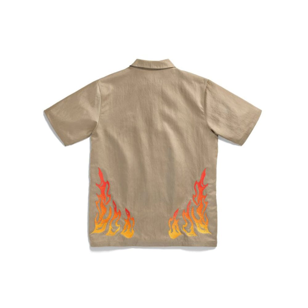NIKE AIR JORDAN X TRAVIS SCOTT CACTUS JACK BUTTON DOWN KHAKI SHIRT -