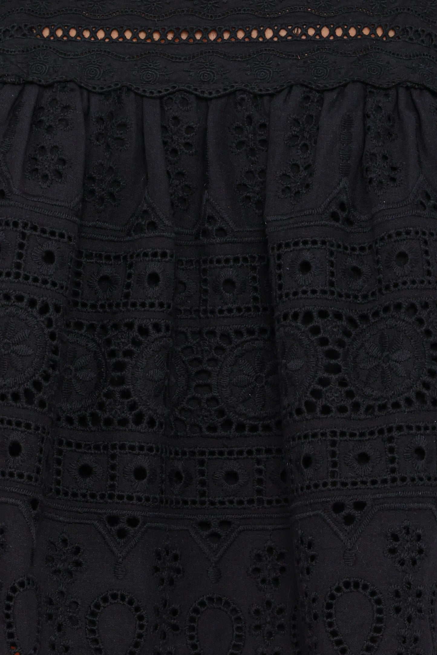 Aideen Eyelet Top - Black