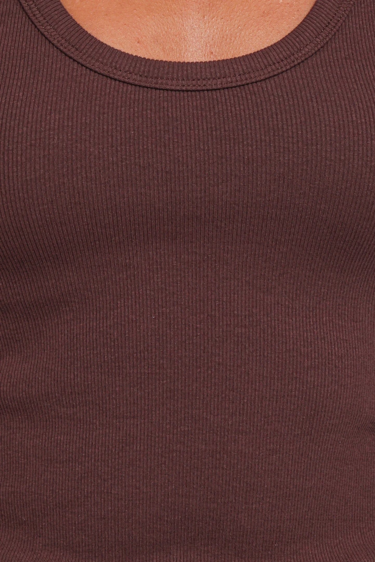 Miles Racerback Rib Knit Tank Top - Espresso
