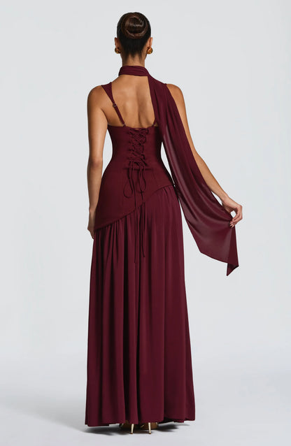 Tullulah Maxi Dress - Cherry Lacquer