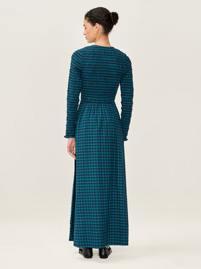 Mina Dress in Blue and Green