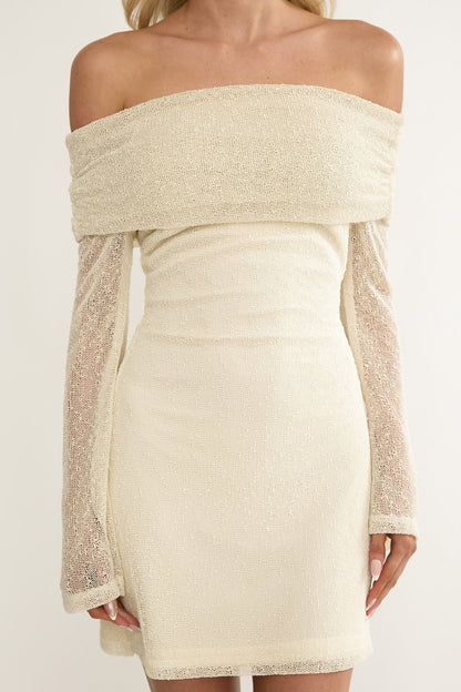 Alivya Off-Shoulder Knit Mini Dress Butter