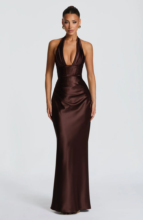 Elowen Maxi Dress - Plum Brown