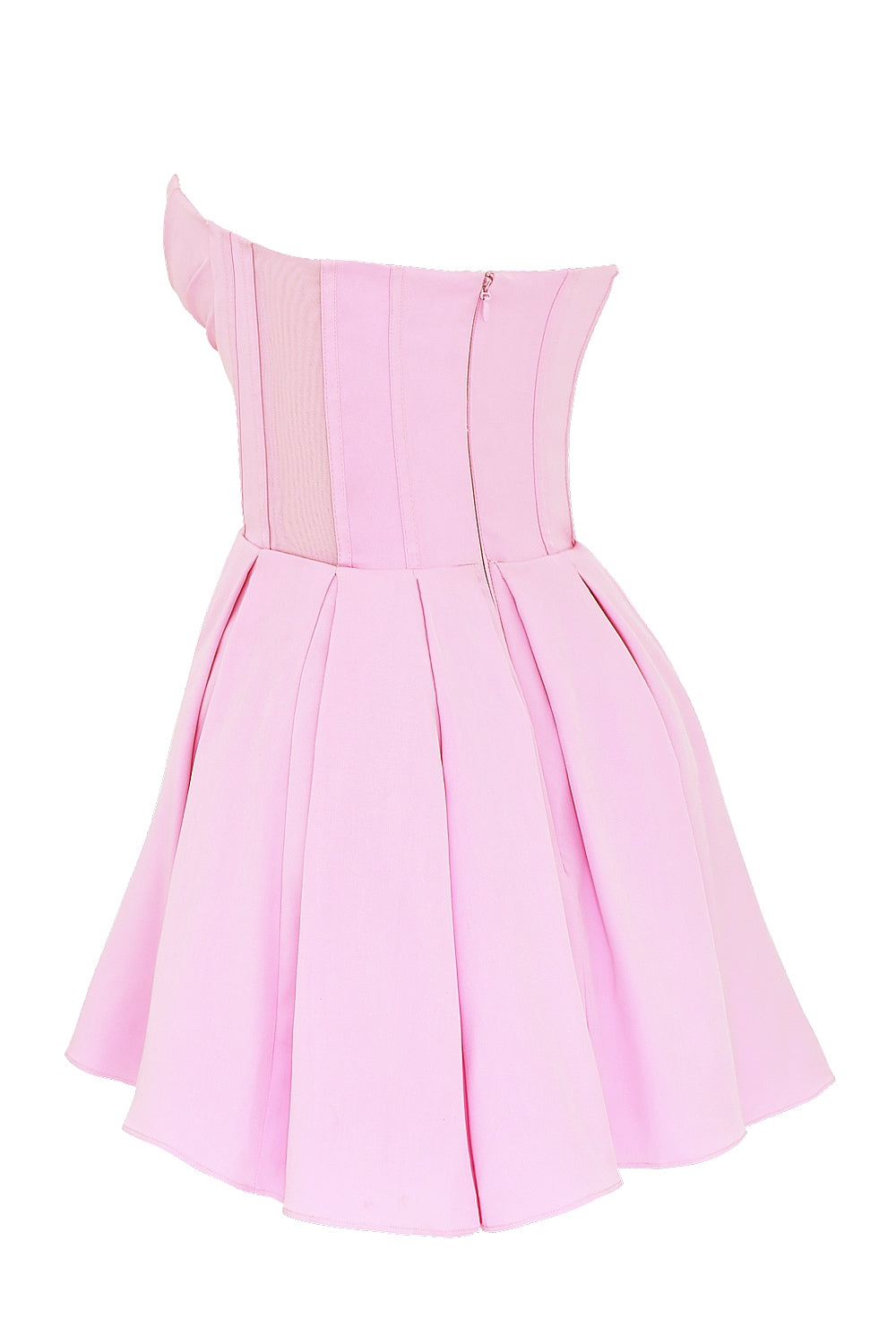 cotton candy twill strapless mini dress
