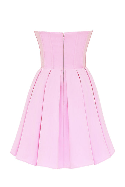 cotton candy twill strapless mini dress