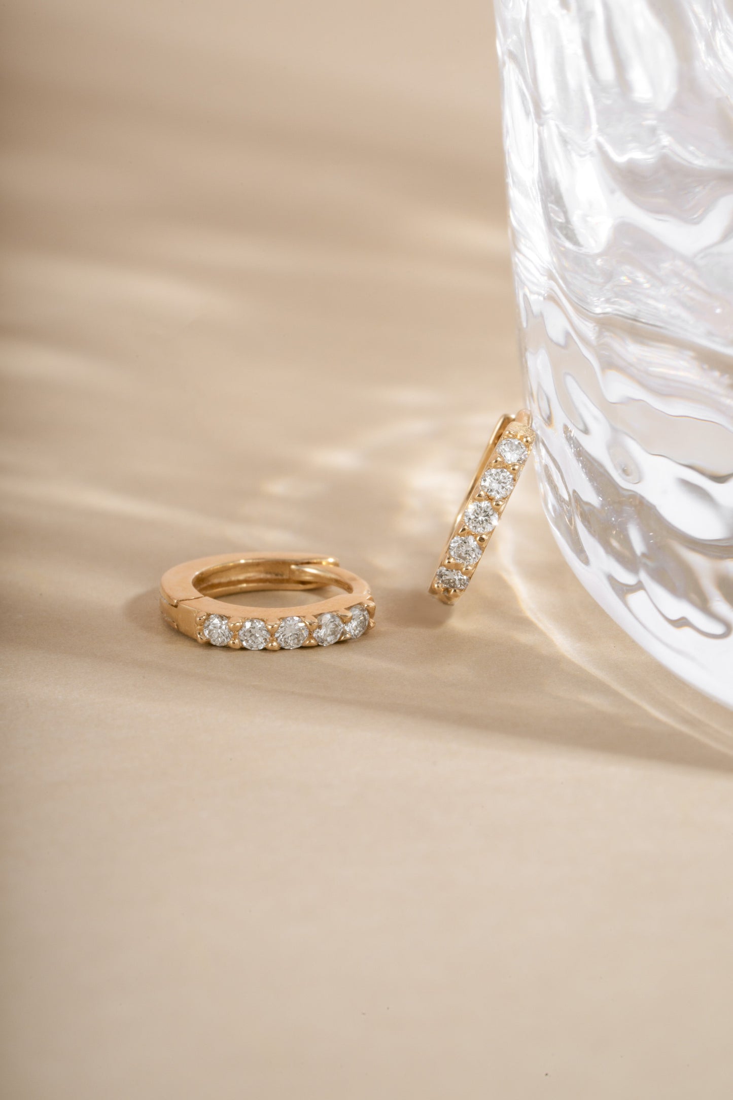 14K Solid Gold 7mm Lab Grown Diamond Huggies