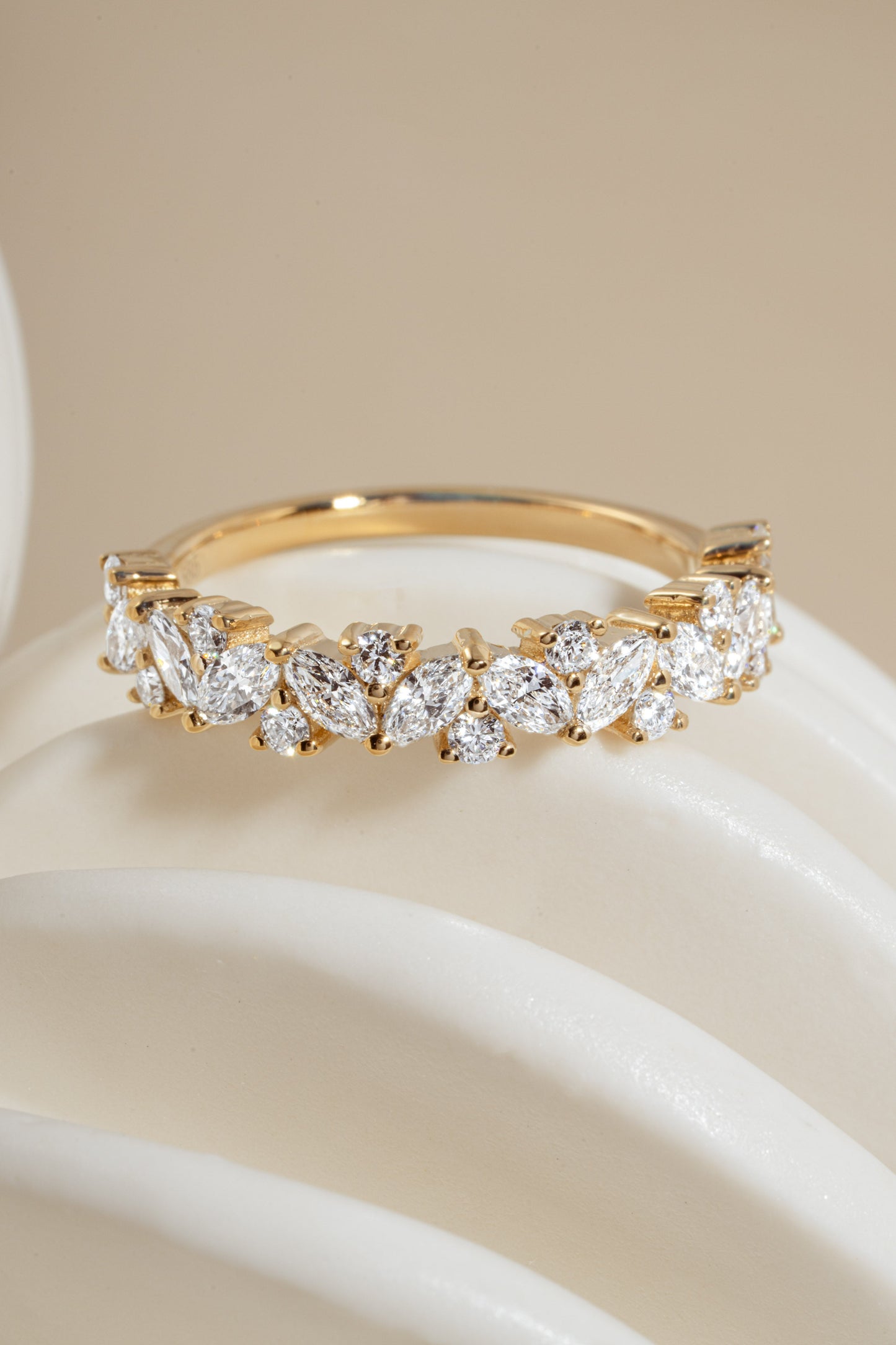 14K Solid Gold Multi Stone Lab Grown Diamond Ring