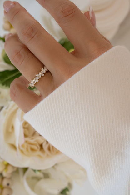 14K Solid Gold Multi Stone Lab Grown Diamond Ring
