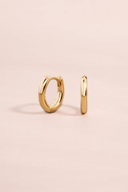 14K Solid Gold Simple Huggies