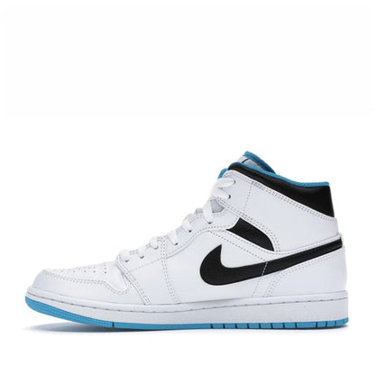 NIKE AIR JORDAN1 MID WHITE LASER BLUE -