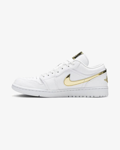NIKE AIR JORDAN1 LOW WMNS WHITE METALLIC GOLD (NEW)