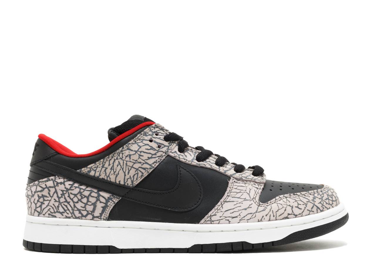 Dunk Low Supreme Black Cement (2002) (WORN)