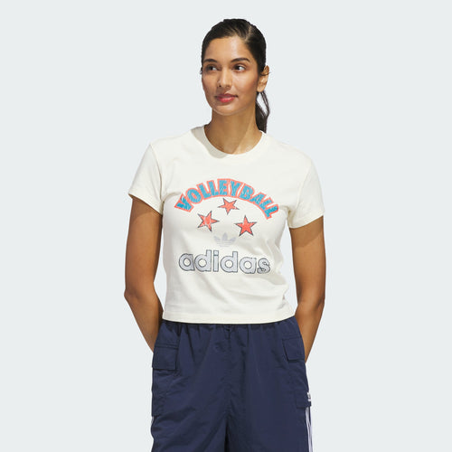 Women's adidas Archive Graphic Slim Volleyball Tee