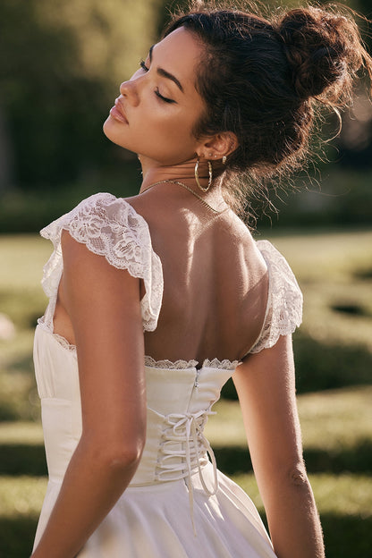 ivory a-line mini dress