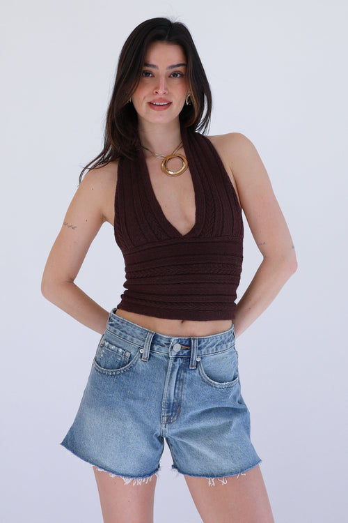 Mira Shorts in Medium Denim