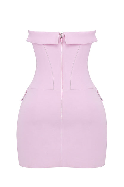 cotton candy strapless mini dress