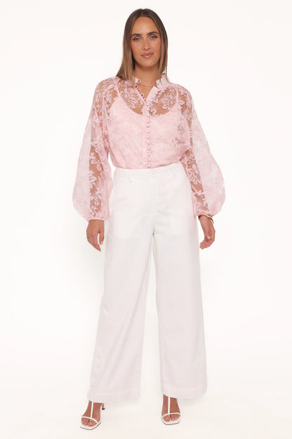 Marni Organza Top - Pink Floral