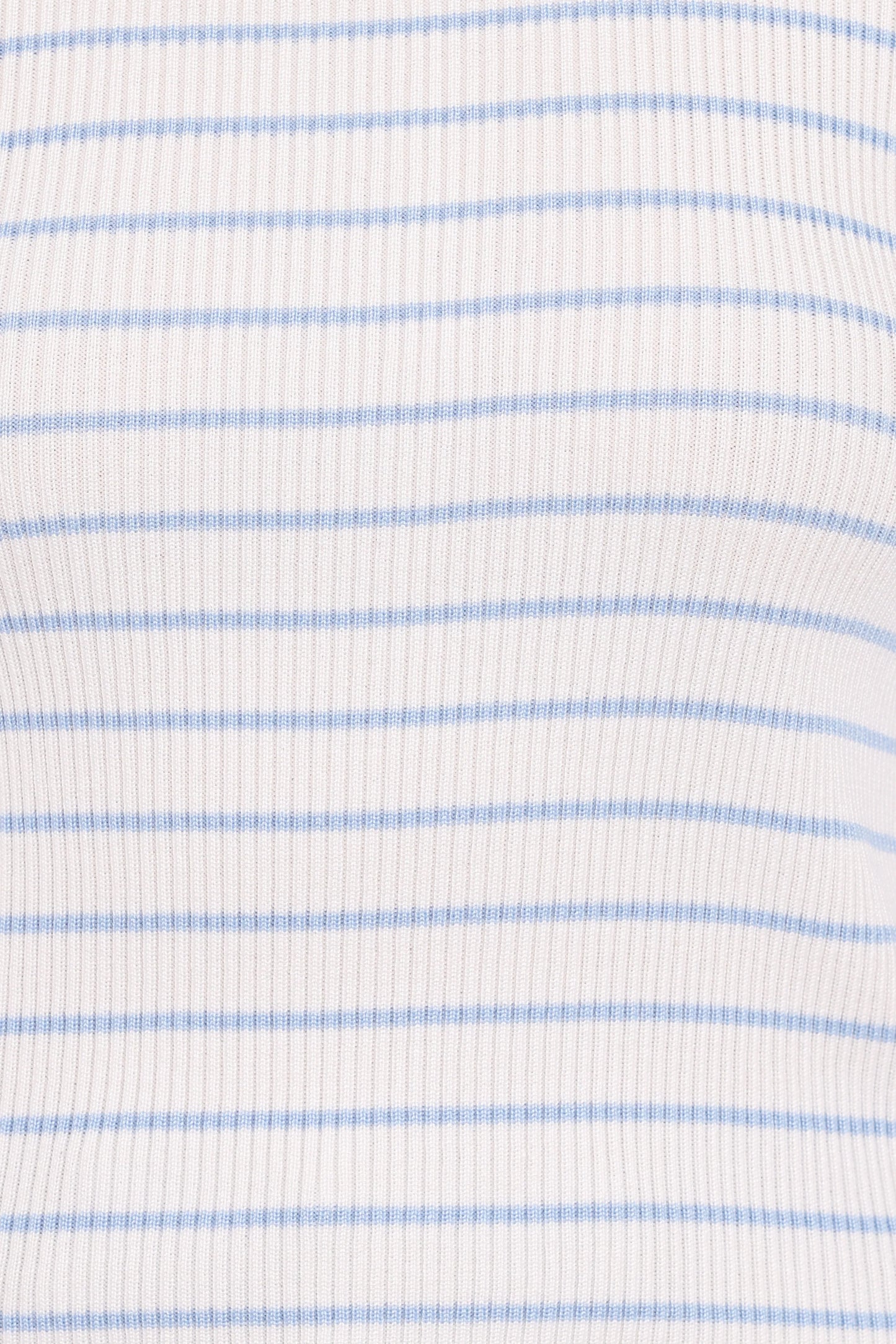 Stacie Ribbed Knit Top - Light Blue Stripe
