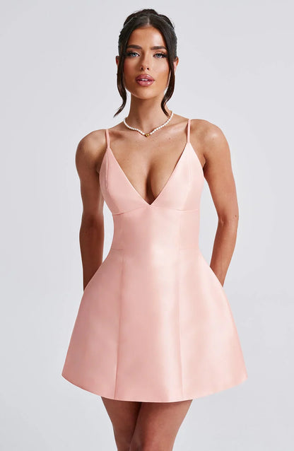 Nicole Mini Dress - Peach