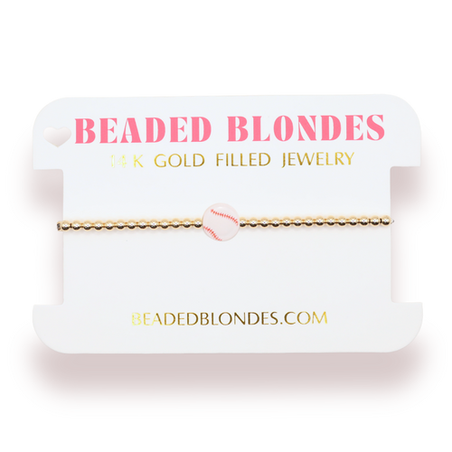 Baseball Bracelet on Gold: Gold / Petite 6.25 inch