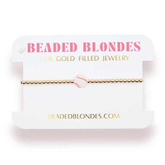 Baseball Bracelet on Gold: Gold / Petite 6.25 inch