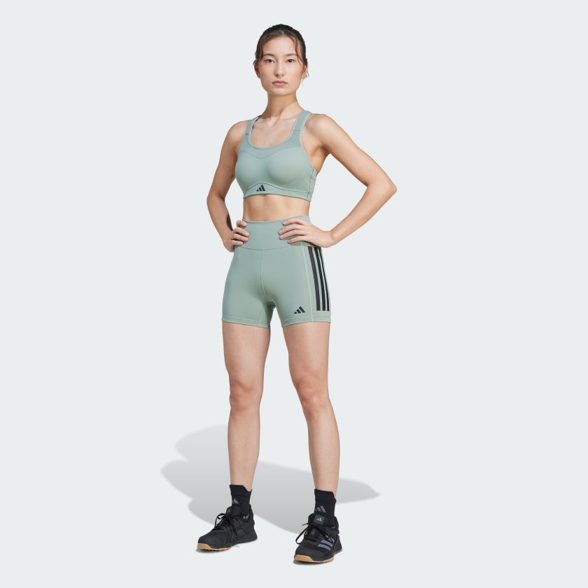 Women's adidas Optime 3-Stripes 1/4 Short Leggings