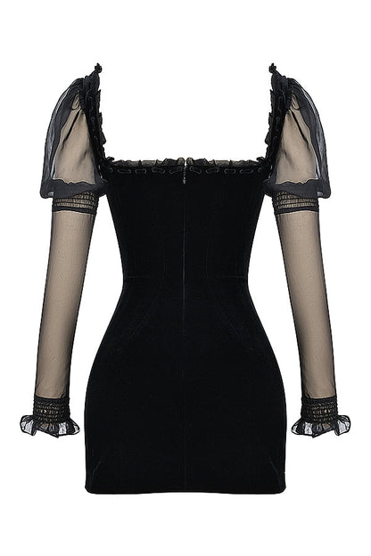 black velvet mini dress