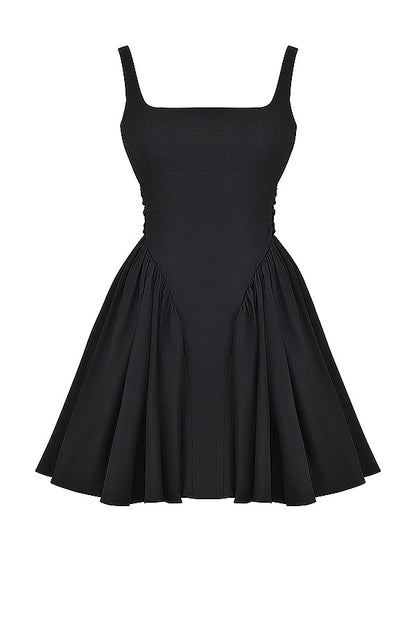 black bow mini dress