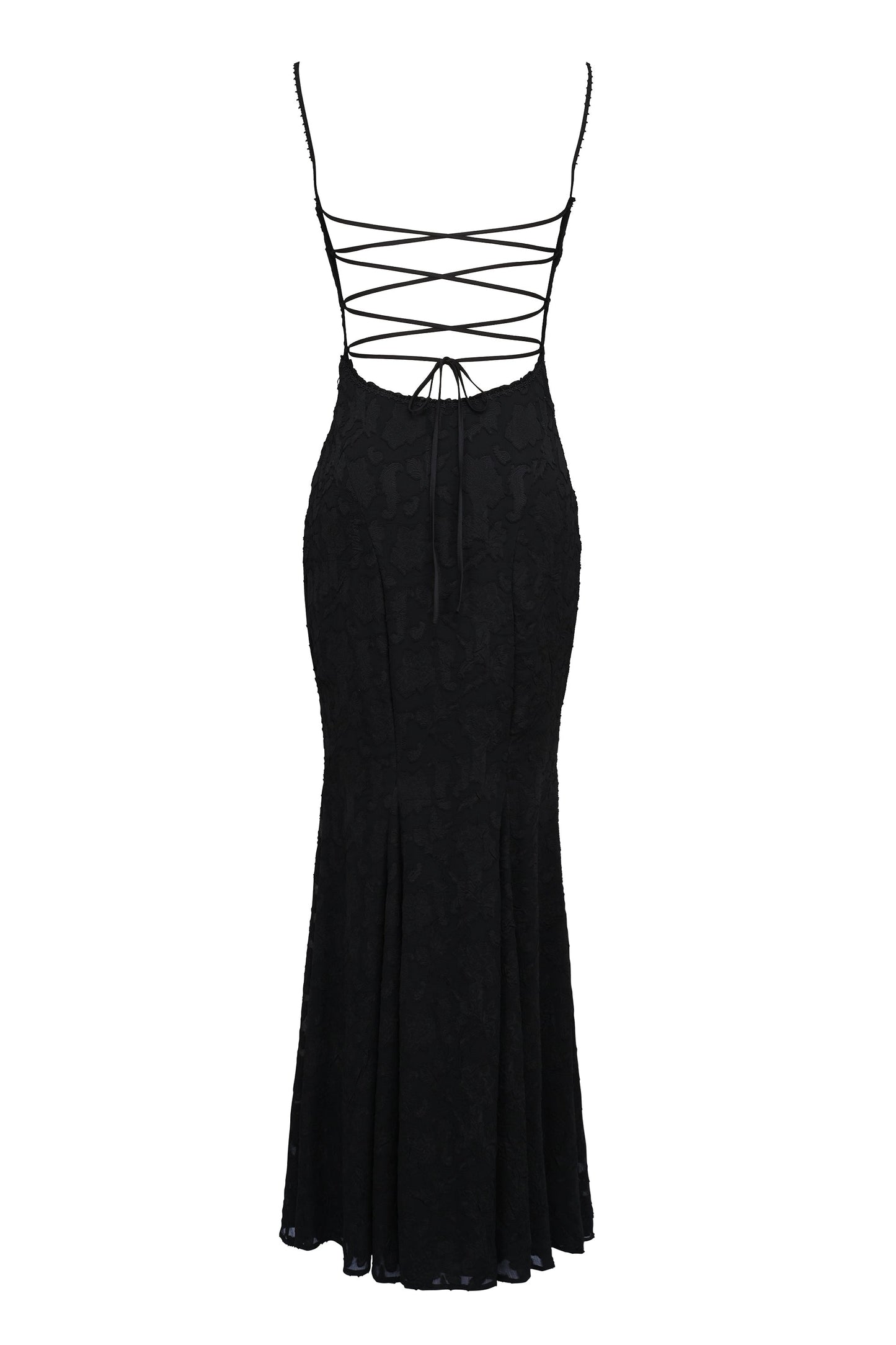 black lace maxi dress