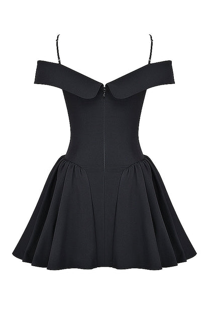 black off shoulder mini dress