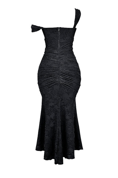 black floral maxi dress
