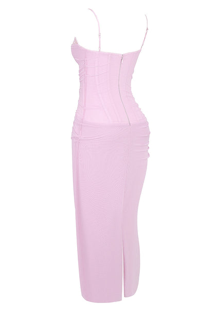 cotton candy corset maxi dress
