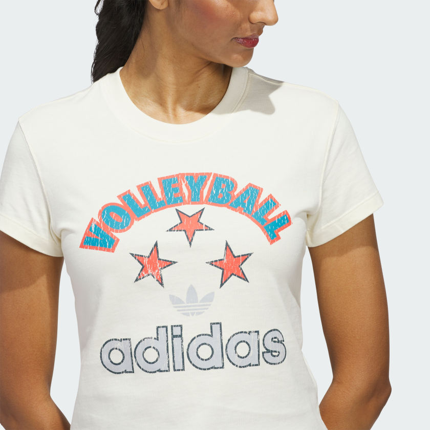 Women's adidas Archive Graphic Slim Volleyball Tee