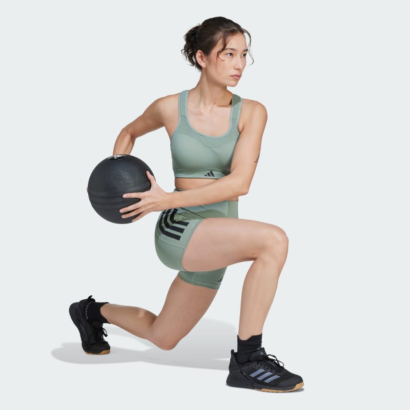 Women's adidas Optime 3-Stripes 1/4 Short Leggings