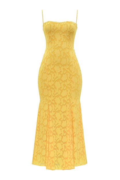 apricot lace up back maxi dress