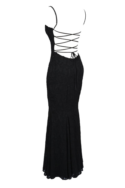 black lace maxi dress