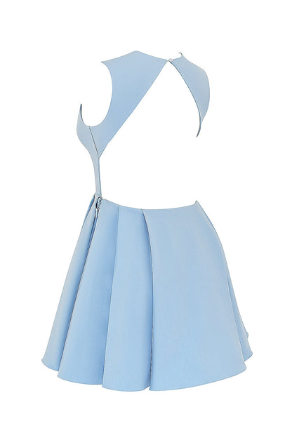 tuscan blue twill mini dress