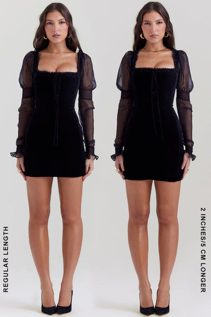 black velvet mini dress