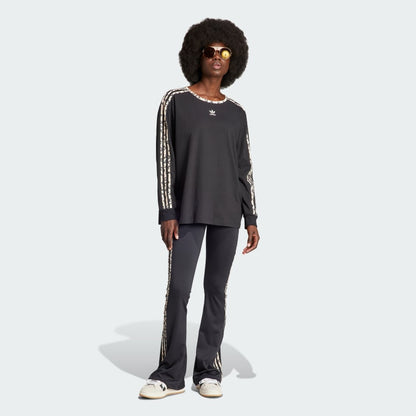Women's adidas adidas Originals Leopard Luxe 3-Stripes Infill Flared Leggings