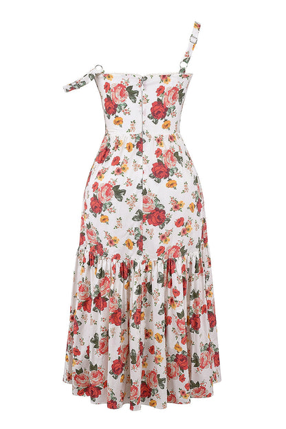italian rose print cotton midi sundress