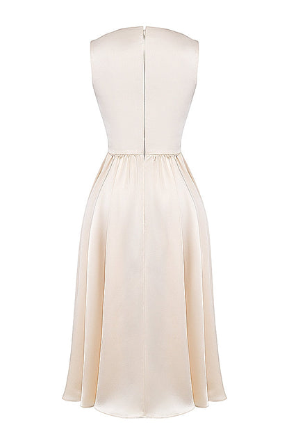 vintage cream midi dress