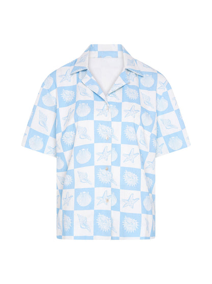 Oaklyn Shirt in Shell Checkerboard Print