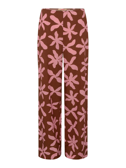 Tommy Trouser in Pink and Chocolate Floral Print