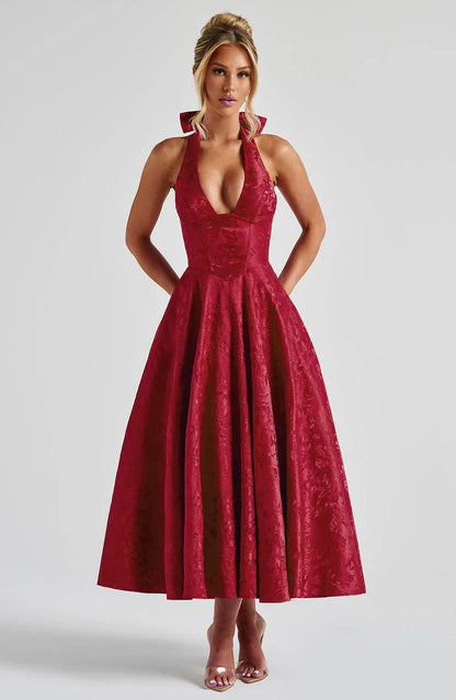 Effie Midi Dress - Red