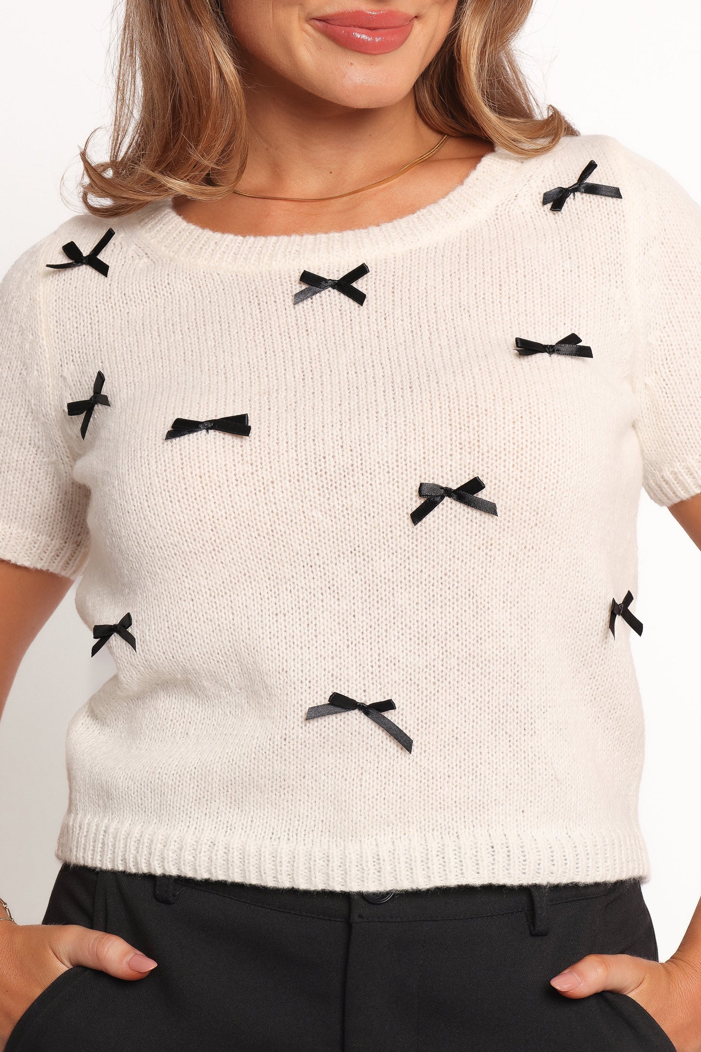 Rachel Knit Top - Cream Black