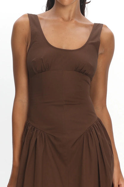 LIONESS Luna Rosa Maxi Dress Chocolate