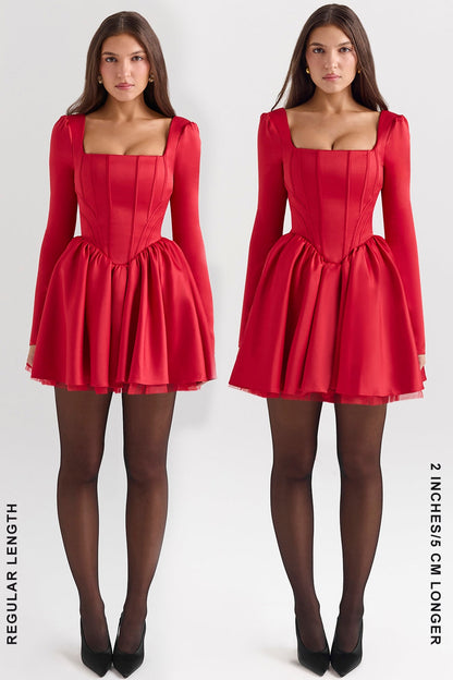 holly red removable bow tulle mini dress - sale