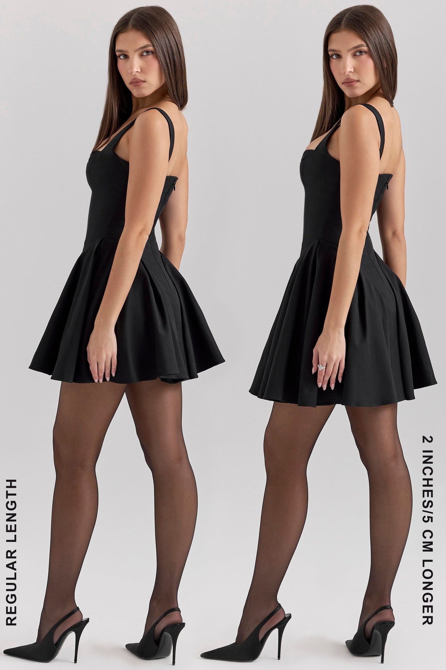 black twill mini dress