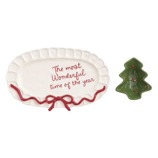 Bow tree tidbit platter