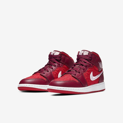 Air Jordan 1 Mid SE 'Red Quilt / Valentine's Day' (2020) (GS)